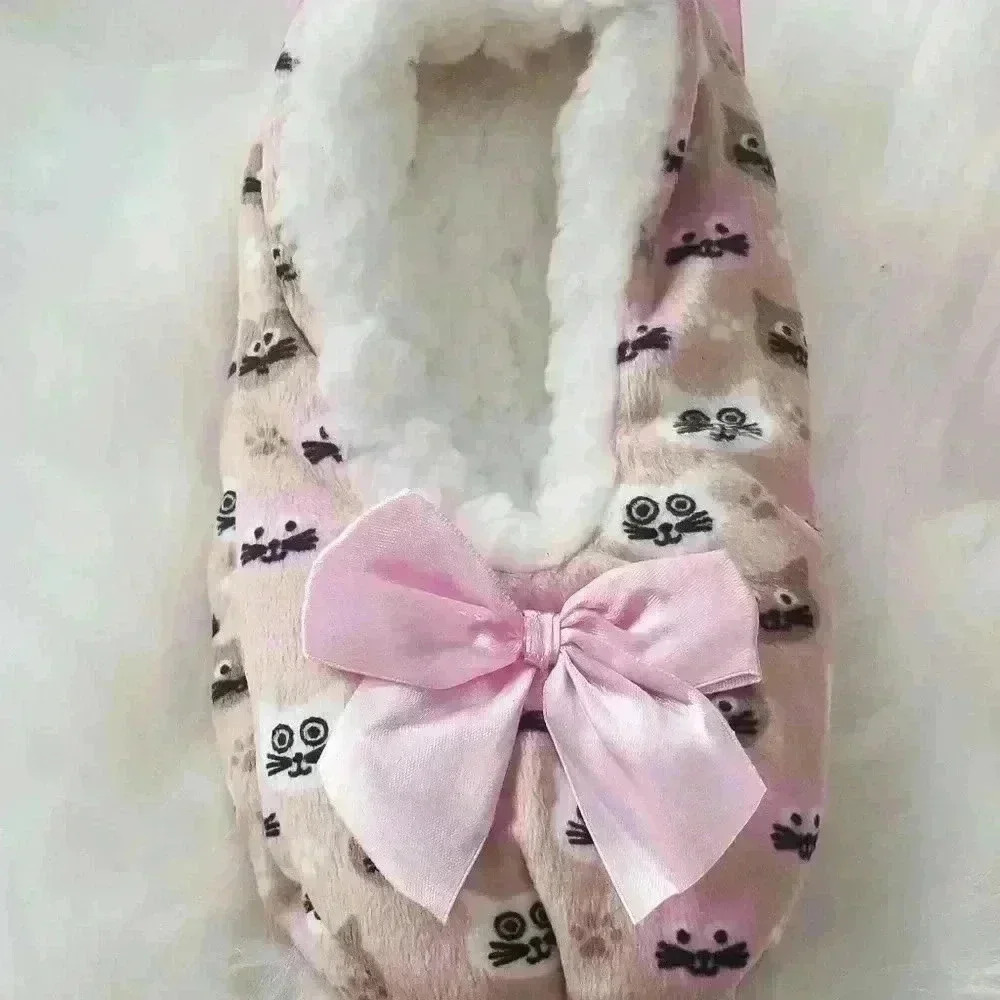 Tan cat slippers